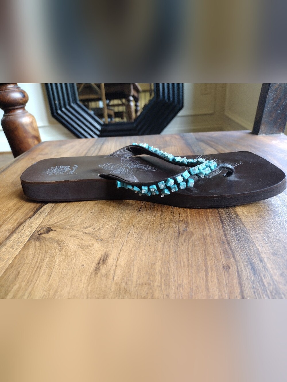 Yellow Box Dawn Turquoise Stones Sandals Size 9 - Picture 3 of 9